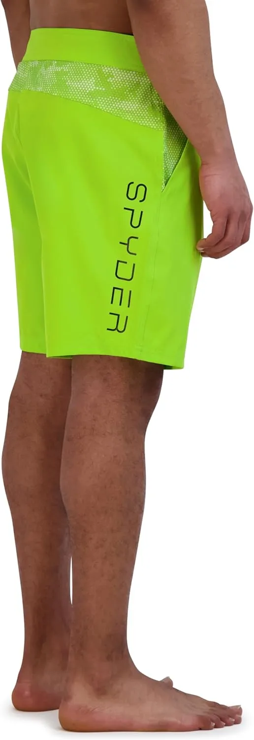 Spyder Men's Swim Trunks, Stretch, Quick-Dry, 9” Inseam Board Shorts, UPF , Pockets, Compression Boxer Liner