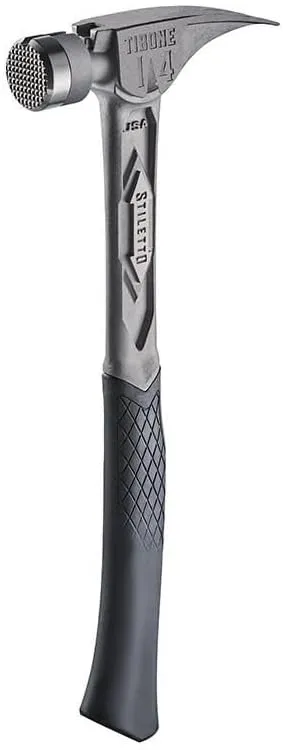 Stiletto TIBONE Titanium Framing Hammer, 14oz, Milled Face, Curved Handle