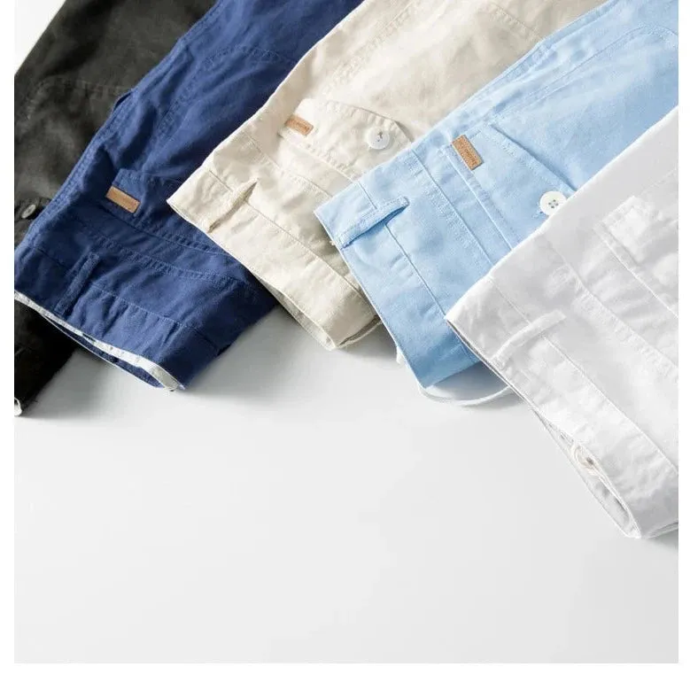 Summer Cotton Linen Beach Shorts