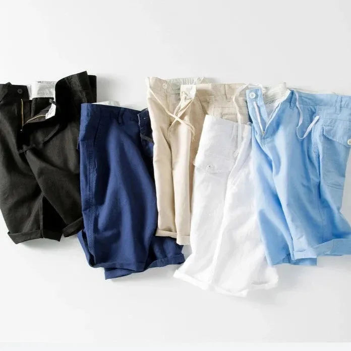 Summer Cotton Linen Beach Shorts