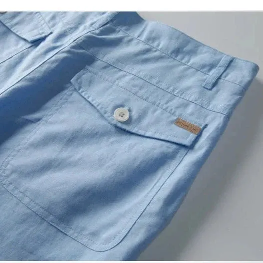 Summer Cotton Linen Beach Shorts
