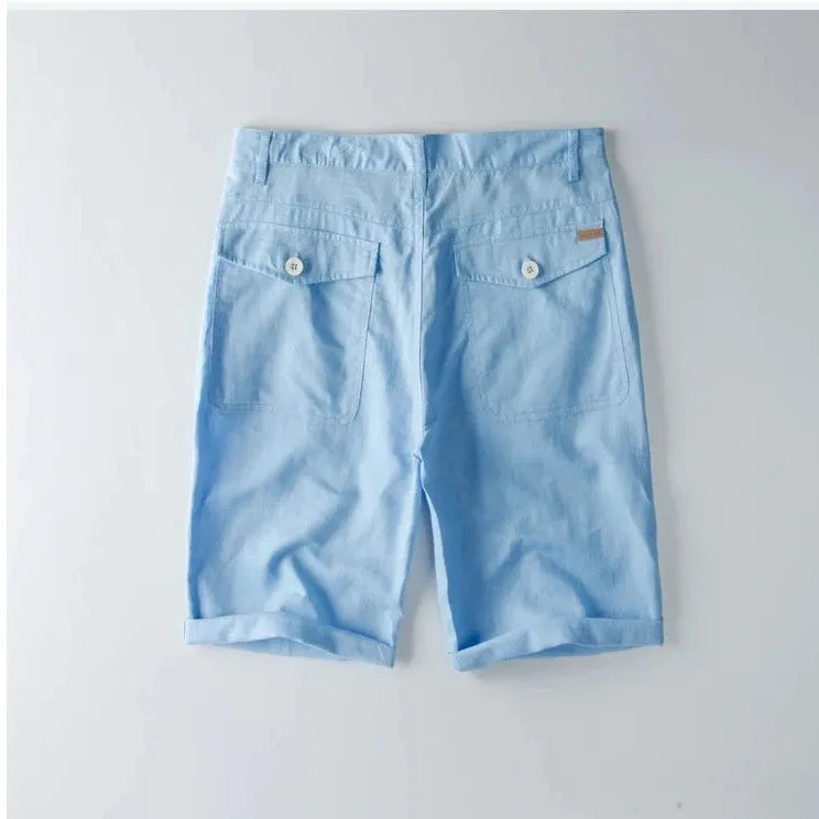 Summer Cotton Linen Beach Shorts