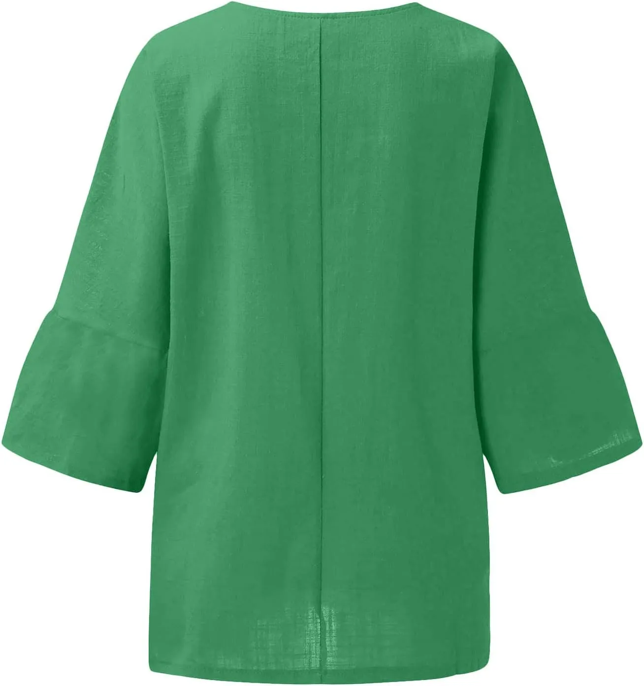 Summer Tops for Women Trendy Beach Plus Size 3/4 Sleeve Cotton Linen Shirts Blouse Crewneck Gauze Tops Casual Clothes