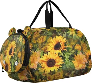 Sunflower Kids Overnight Sports Duffel Bags with Shoe Compartment & Wet Pocket Travel Sport Gym Bag for Girls Boys
