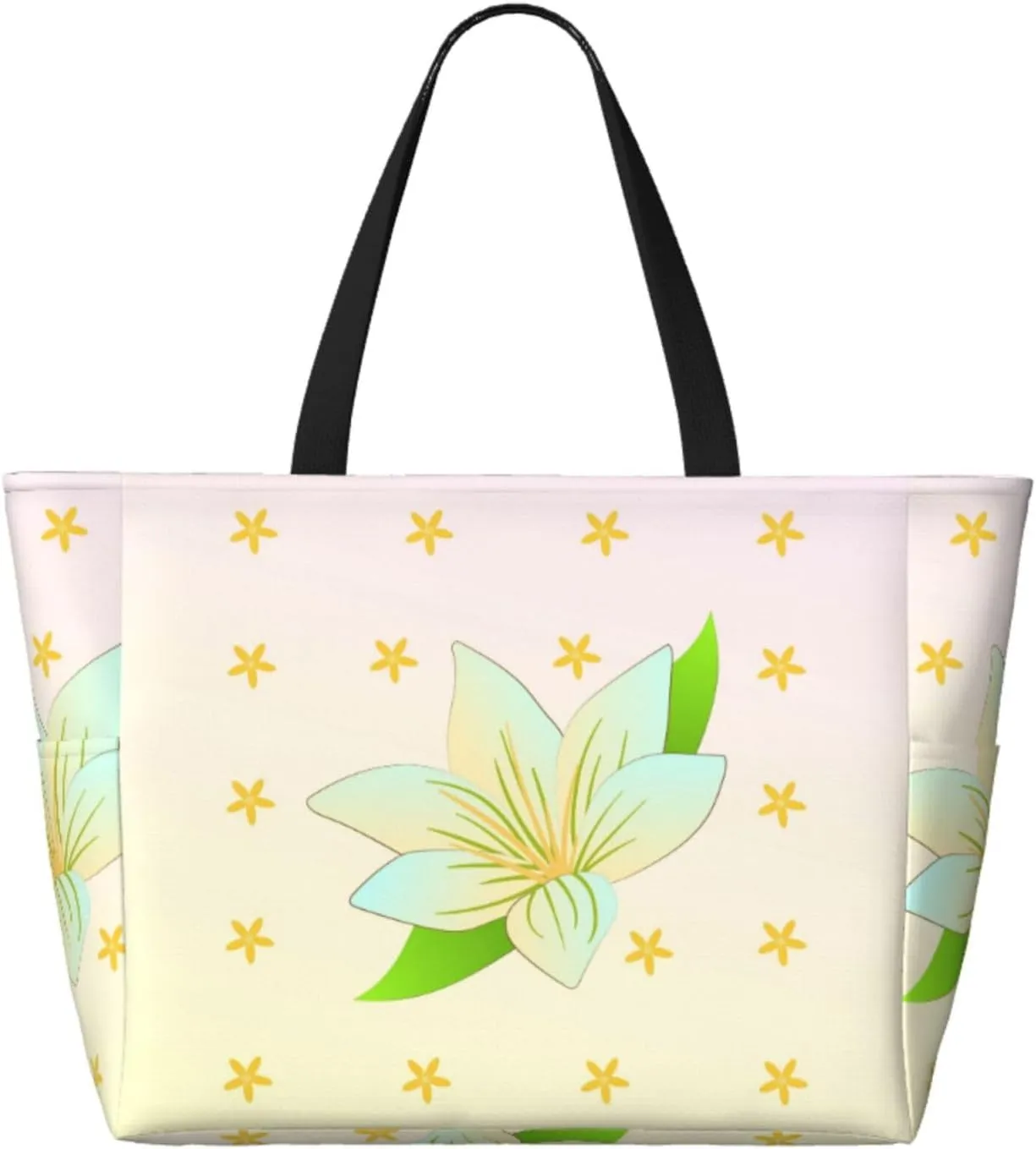 Sunflower Seeds And Mushroom Spacious Large Capacity Beach Travel Bag - Foldable Beach Bag Tote Bag With Zipper