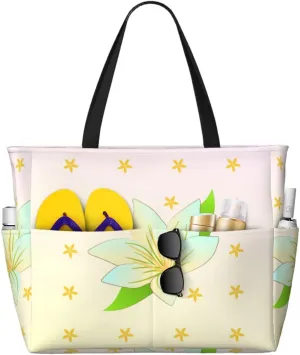 Sunflower Seeds And Mushroom Spacious Large Capacity Beach Travel Bag - Foldable Beach Bag Tote Bag With Zipper