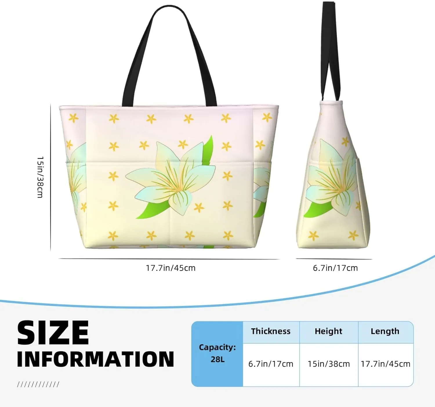 Sunflower Seeds And Mushroom Spacious Large Capacity Beach Travel Bag - Foldable Beach Bag Tote Bag With Zipper