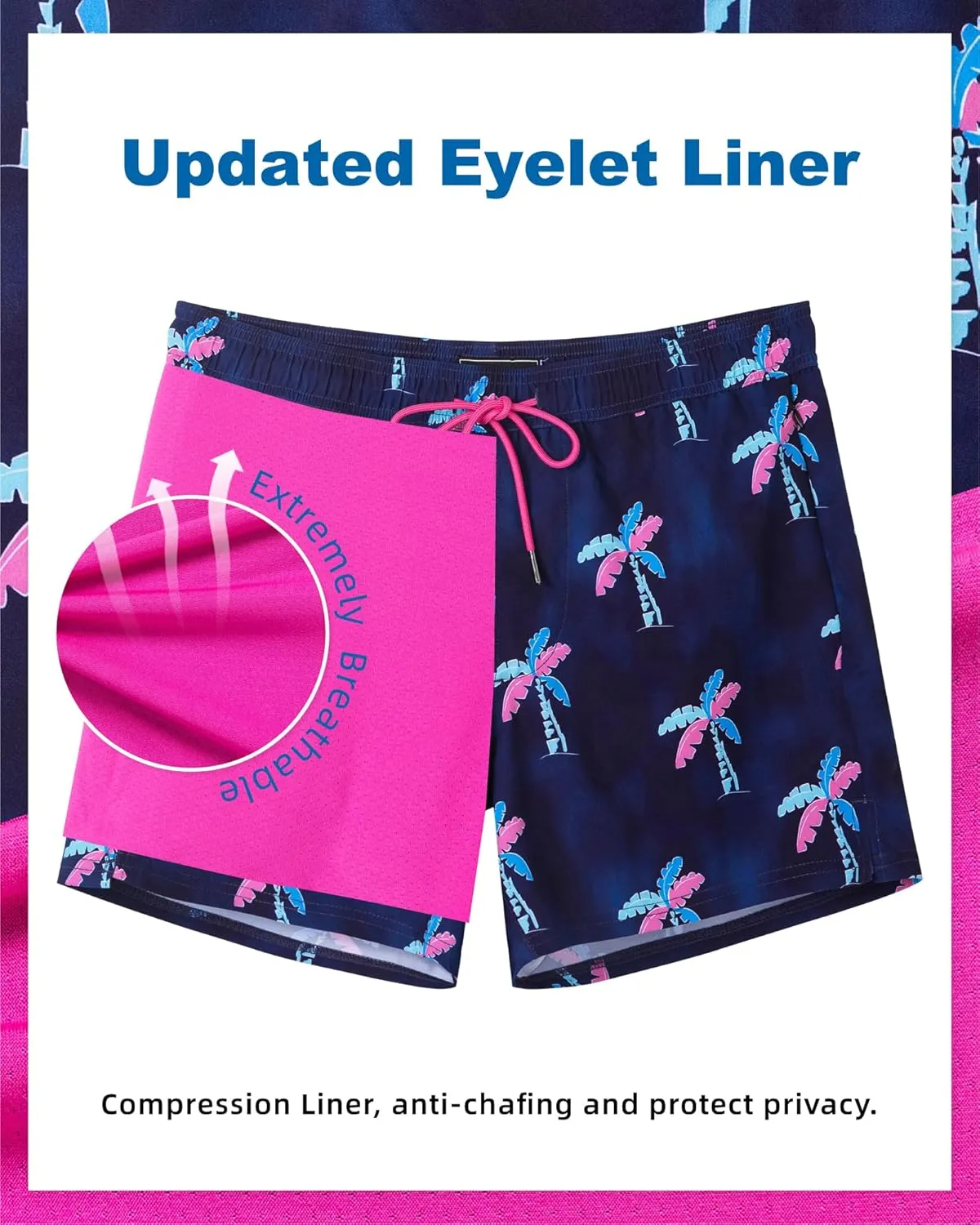 SURF CUZ Mens Swim Trunks with Compression Liner Quick Dry Swim Shorts Swimming Trunks 2 in 1 Bathing Suit Zipper Pockets