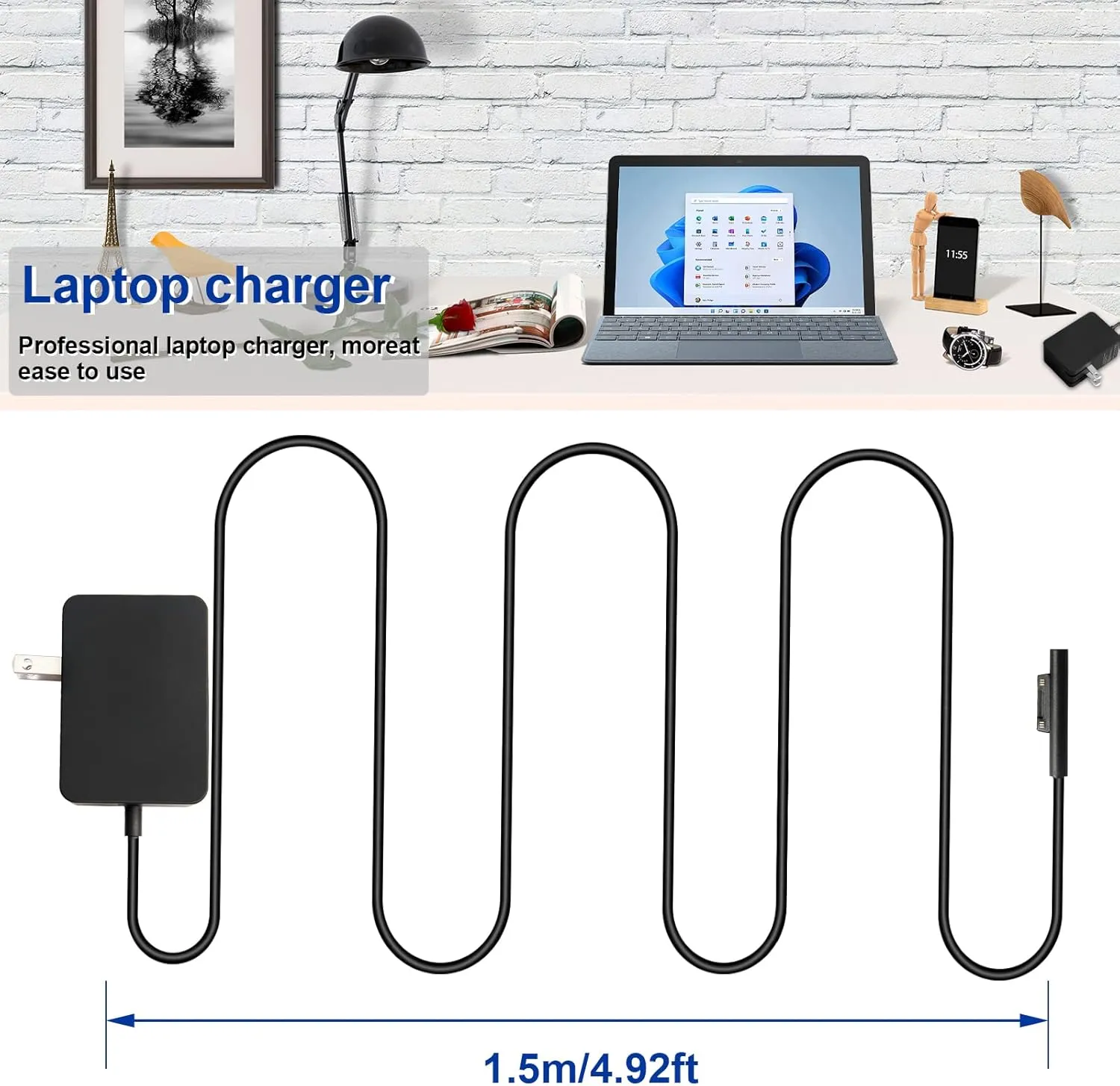 Surface 24W 15V 1.6A Go Charger, Power Supply Adapter Compatible with Microsoft Surface Go/Go 2/Go 3/Surface Pro 4 Core m3/Surface Pro 3 Core m3 AC Power Adapter
