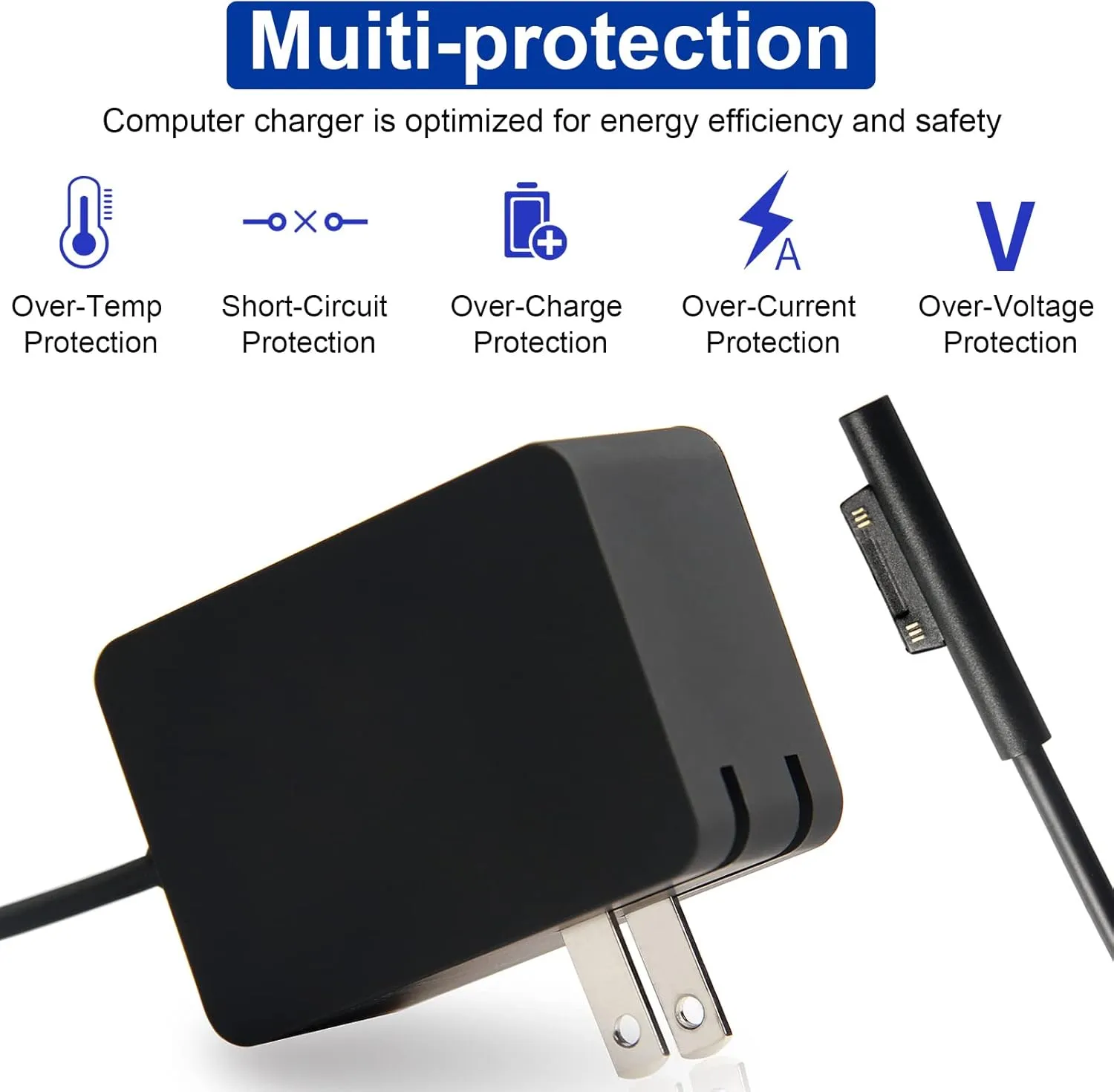 Surface 24W 15V 1.6A Go Charger, Power Supply Adapter Compatible with Microsoft Surface Go/Go 2/Go 3/Surface Pro 4 Core m3/Surface Pro 3 Core m3 AC Power Adapter