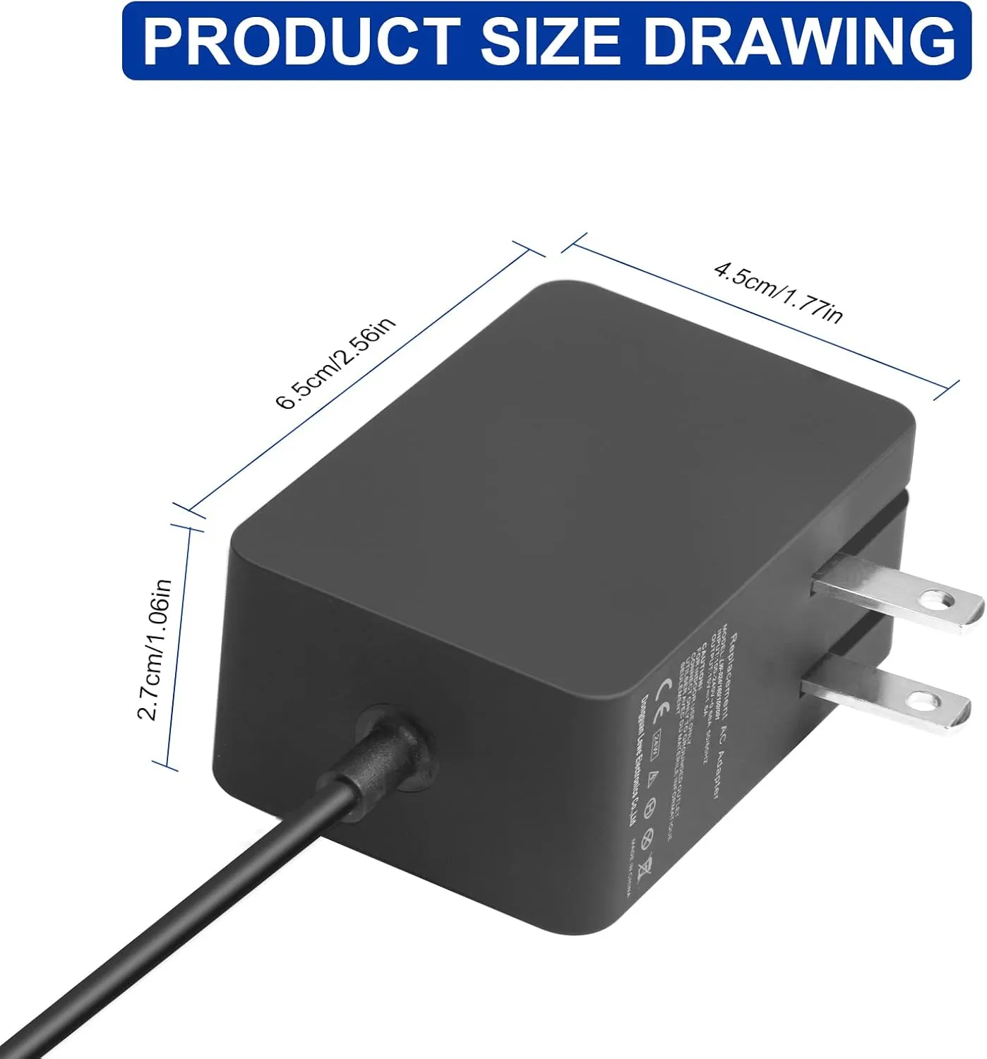 Surface 24W 15V 1.6A Go Charger, Power Supply Adapter Compatible with Microsoft Surface Go/Go 2/Go 3/Surface Pro 4 Core m3/Surface Pro 3 Core m3 AC Power Adapter