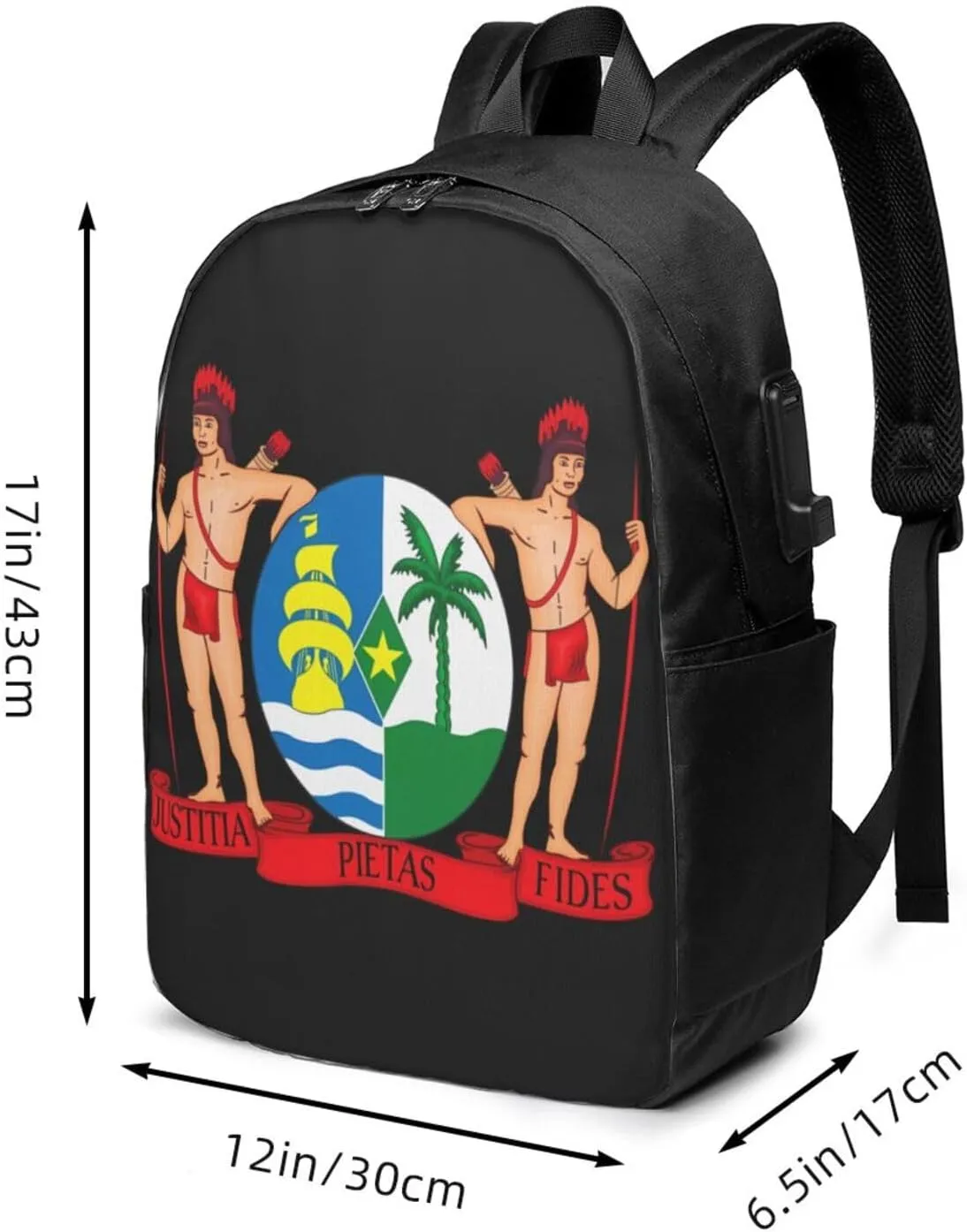 Suriname Surinamese Coat Arms Flag Laptop Backpacks Travel Backpack Casual Business Daypack Sport Rucksack Computer Bag Fits up to 17 Inch Notebook with USB Port