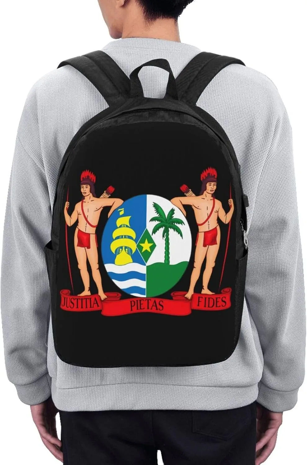 Suriname Surinamese Coat Arms Flag Laptop Backpacks Travel Backpack Casual Business Daypack Sport Rucksack Computer Bag Fits up to 17 Inch Notebook with USB Port