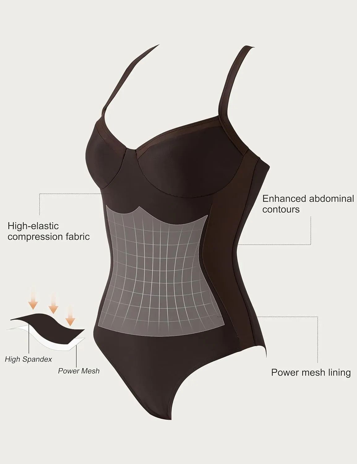 SUUKSESS Womens Tummy Control One Piece Swimsuit Sexy Crisscross Back Bathing Suit