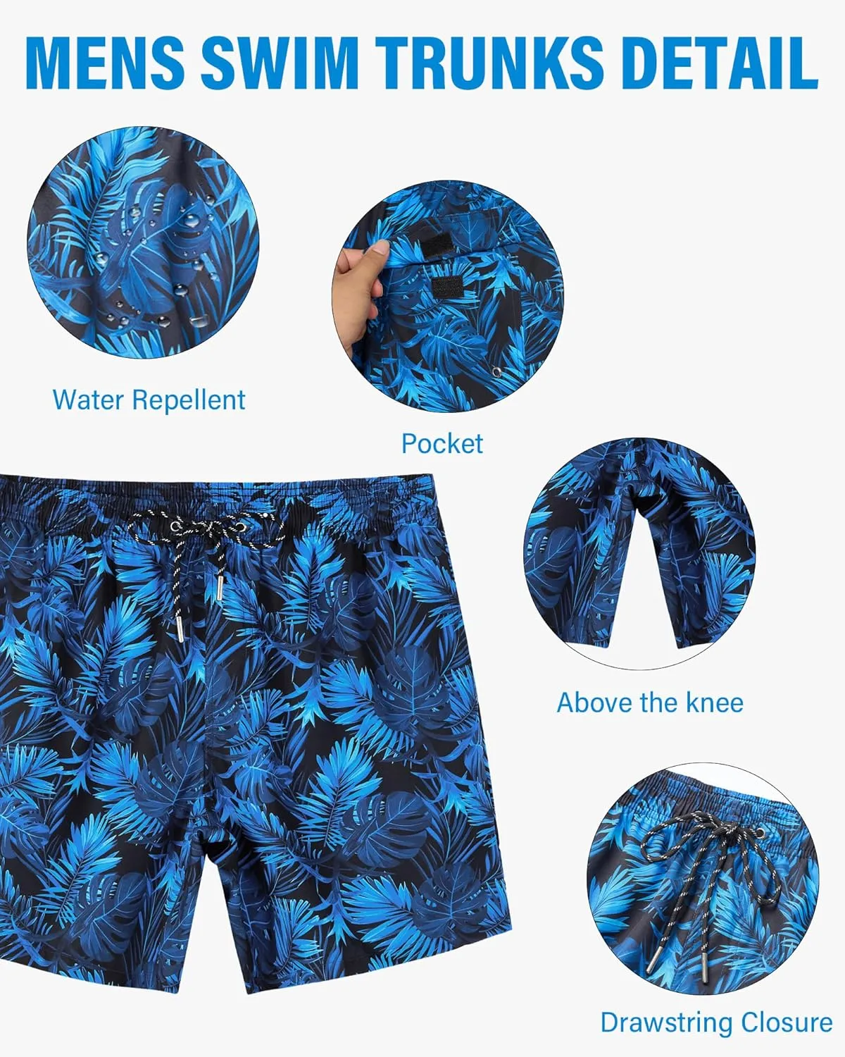 Swim Trunks Mens 7 Inch Bathing Suit with Mesh Liner Men's Stretch Swimwear Quick Dry Swimsuit Beach Shorts