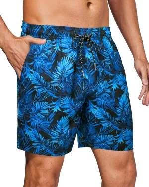 Swim Trunks Mens 7 Inch Bathing Suit with Mesh Liner Men's Stretch Swimwear Quick Dry Swimsuit Beach Shorts