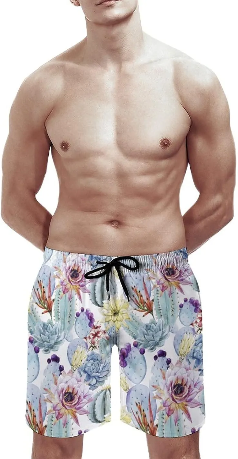Swim Trunks Mens Quick Dry Beach Shorts with Mesh Lining Swimwear Bathing Suits
