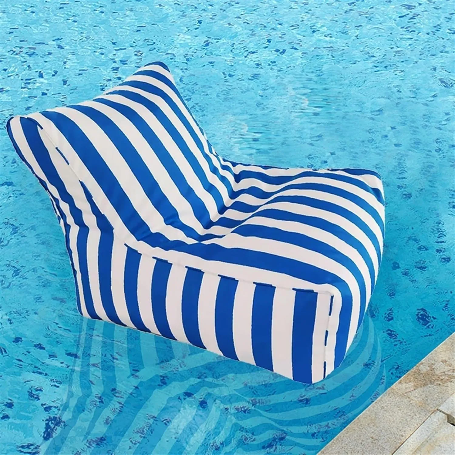 SXBCyan Floating Bean Bag for Pool - Outdoor Waterproof Bean Bag Chairs for Adults - Reusable Bean Bag for Swimming Without Filler Garden Beach Camp Beanbag Sofa Bed Puff Lounge(Navy Blue)
