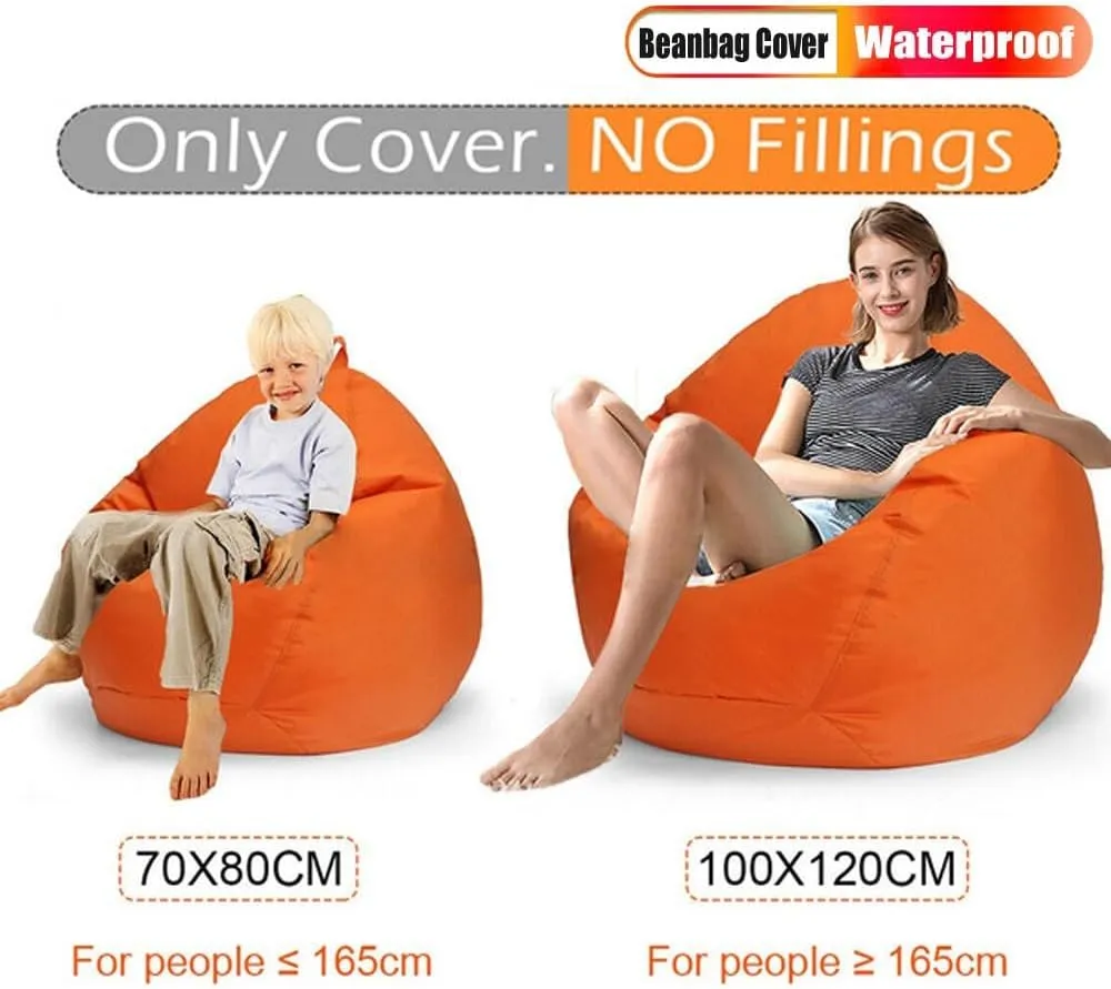 SXBCyan Floating Bean Bag for Pool,Bean Bag Chairs for Adults,Outdoor Waterproof Bean Bag Cover No Filler Garden Beach Camping Swimming Pool Floating Beanbag Pouf Chair Oxford(Navy,XL-D90cm-cover)