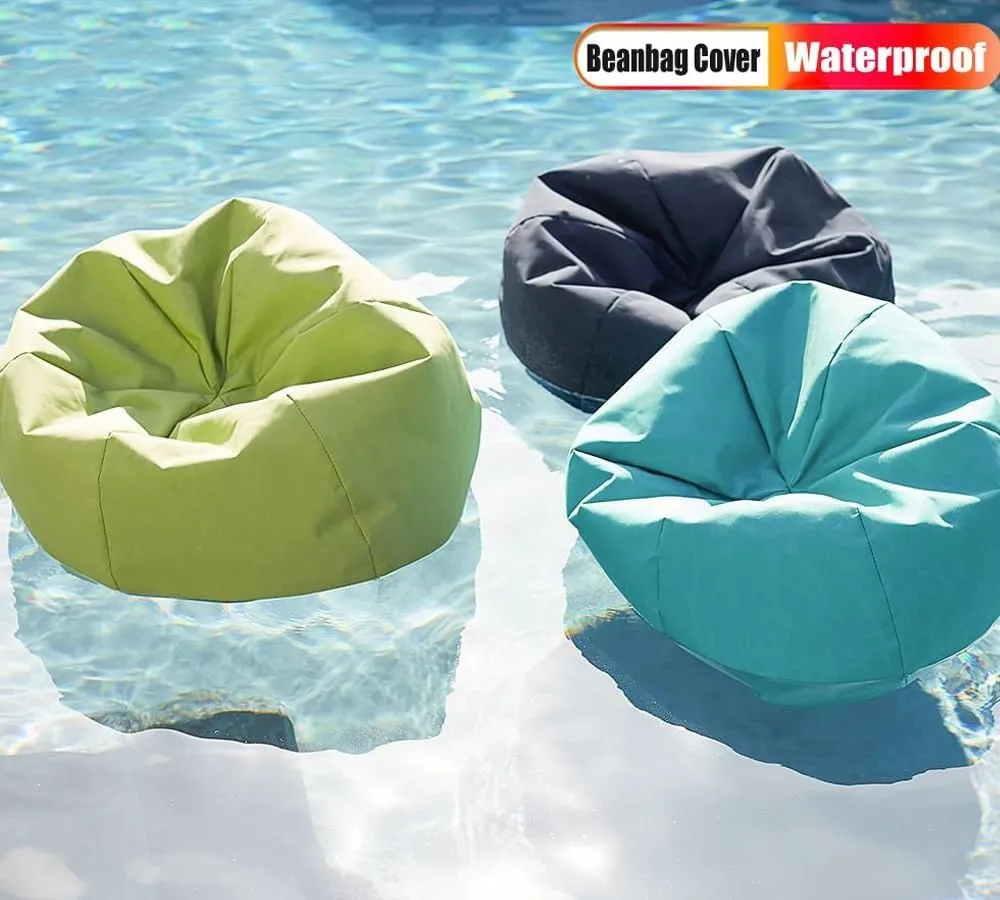 SXBCyan Floating Bean Bag for Pool,Bean Bag Chairs for Adults,Outdoor Waterproof Bean Bag Cover No Filler Garden Beach Camping Swimming Pool Floating Beanbag Pouf Chair Oxford(Navy,XL-D90cm-cover)