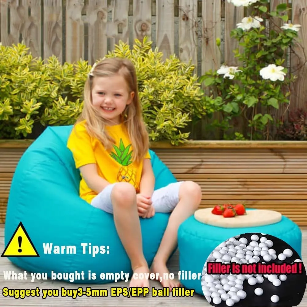 SXBCyan Floating Bean Bag for Pool,Bean Bag Chairs for Adults,Outdoor Waterproof Bean Bag Cover No Filler Garden Beach Camping Swimming Pool Floating Beanbag Pouf Chair Oxford(Navy,XL-D90cm-cover)