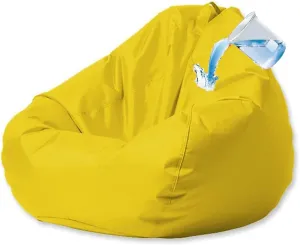 SXBCyan Outdoor Waterproof Bean Bag Cover No Filler Garden Beach Swimming Pool Floating Beanbag Pouf Chair Oxford Kids Adults (Color : Yellow, Size : L-D80cm-cover)
