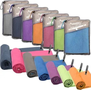 SYOURSELF 2 Pack Microfiber Camping Towel, Quick Dry Towel, Soft Absorbent Compact Travel Gym Workout Sweat Towel for Beach Yoga Swim Travel Camping Hiking Backpack Essentials (S:32"x16")