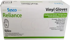 SYSCO McKesson Vinyl Gloves X-Large (100 per Box)
