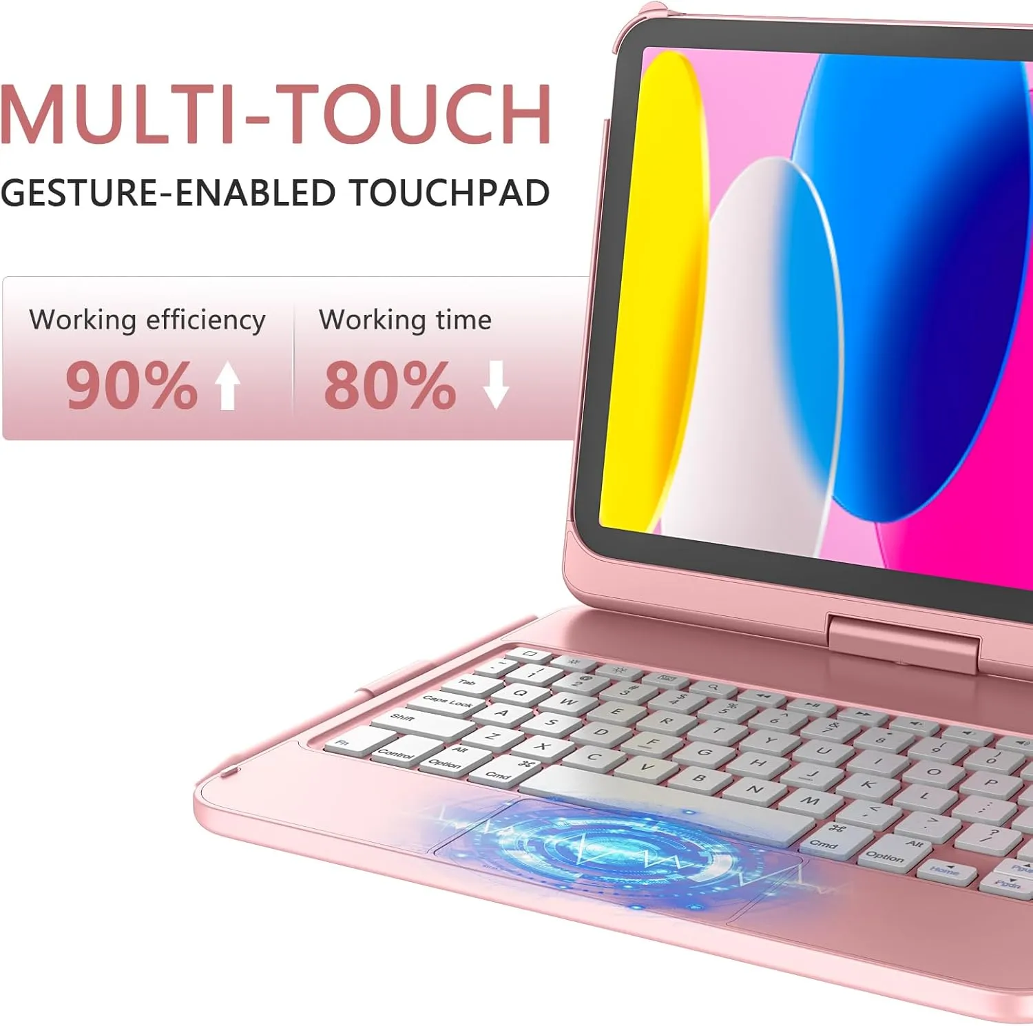 TaIYanG for iPad 10th Generation Case with Keyboard 10.9" 2022 & 11th (A16) 2025, Touch Trackpad Keyboard Case for 11/10th Generation-360° Rotate,Pencil Holder, Keyboard for iPad 10th Gen, Rose Gold