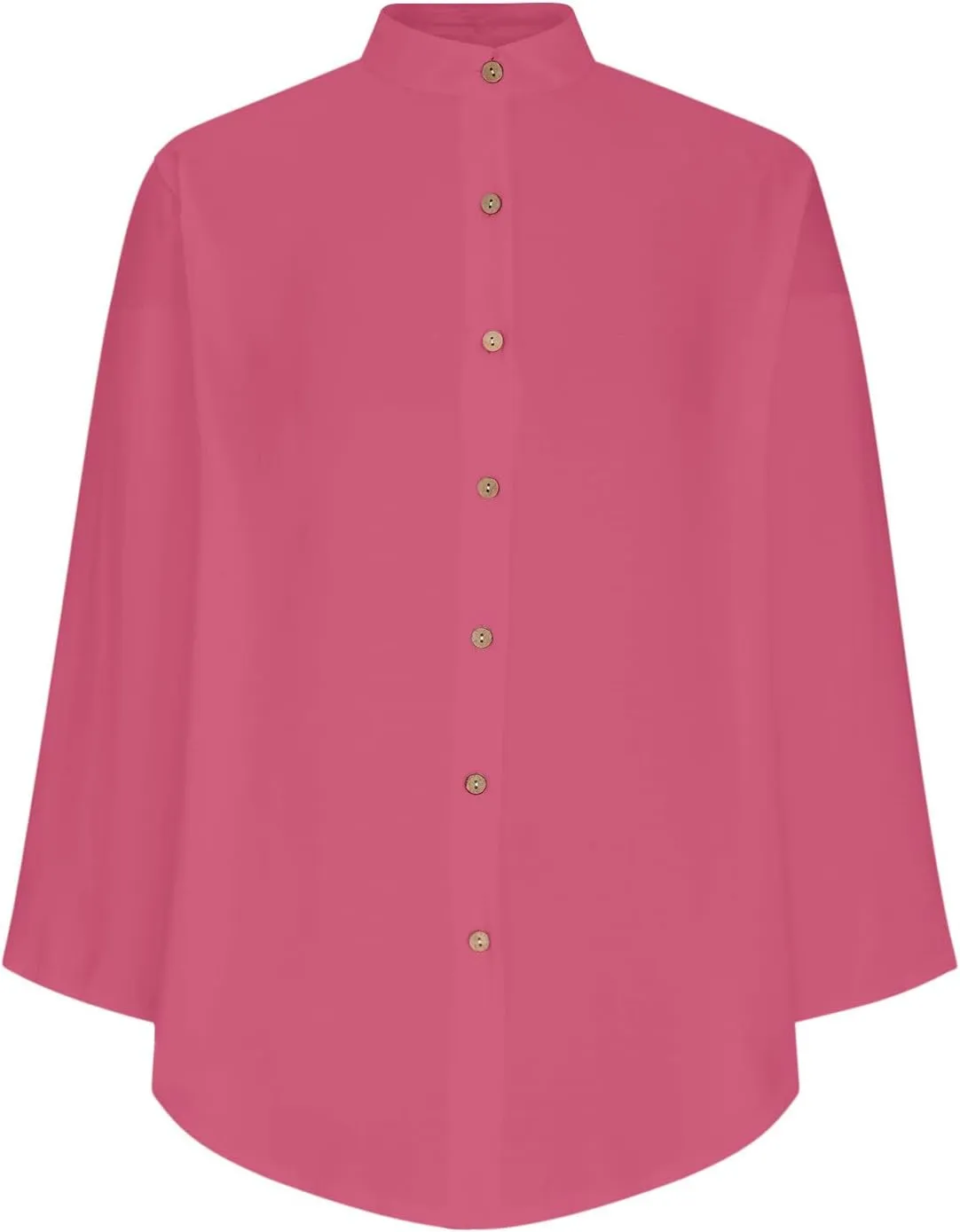 TANGNADE Womens Cotten Linen Blouse Summer Casual 3/4 Sleeve Shirts Loose Fit Oversized Tshirts Tunic Tops with Pockets