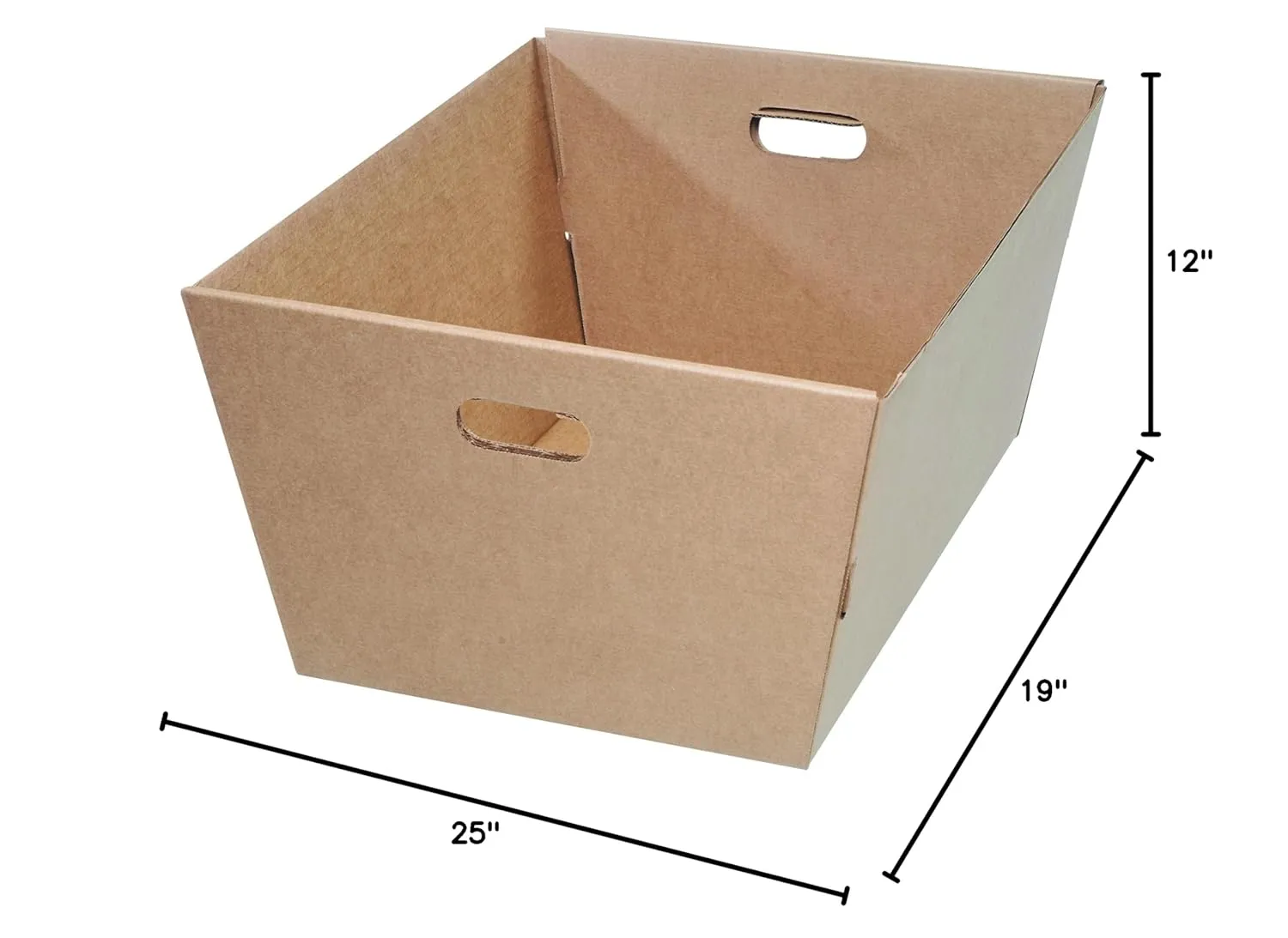 Tape Logic TLMT251912 Corrugated Totes, 25" x 19" x 12", Kraft (Pack of 25)