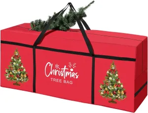 Tavaleu Christmas Tree Storage Bag - 7.5 FT Xmas Holiday Tree, Heavy Duty Oxford Dual Pockets, Zippered Bag, Carry Handles. Protects Against Dust