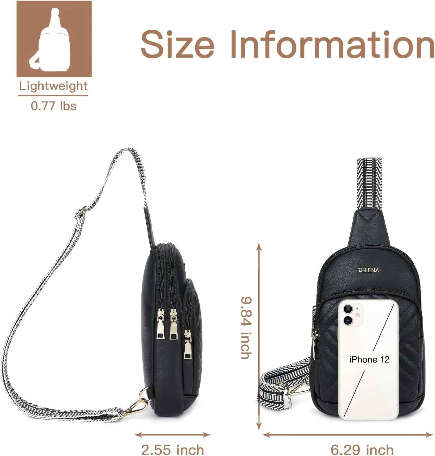 Telena Large Sling Bag Crossbody Bags for Women Fanny Packs Cross Body with Adjustable Strap