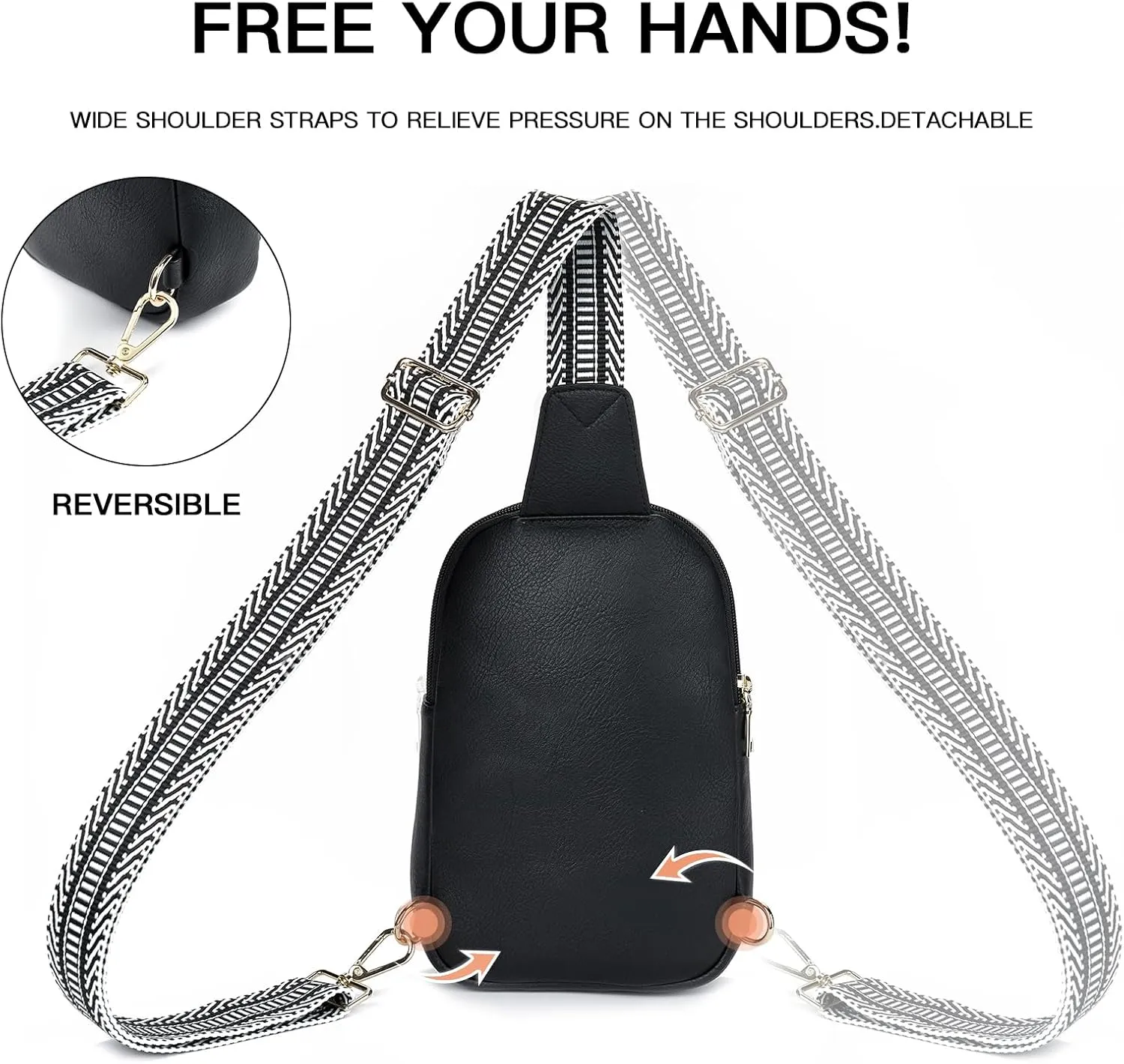 Telena Large Sling Bag Crossbody Bags for Women Fanny Packs Cross Body with Adjustable Strap