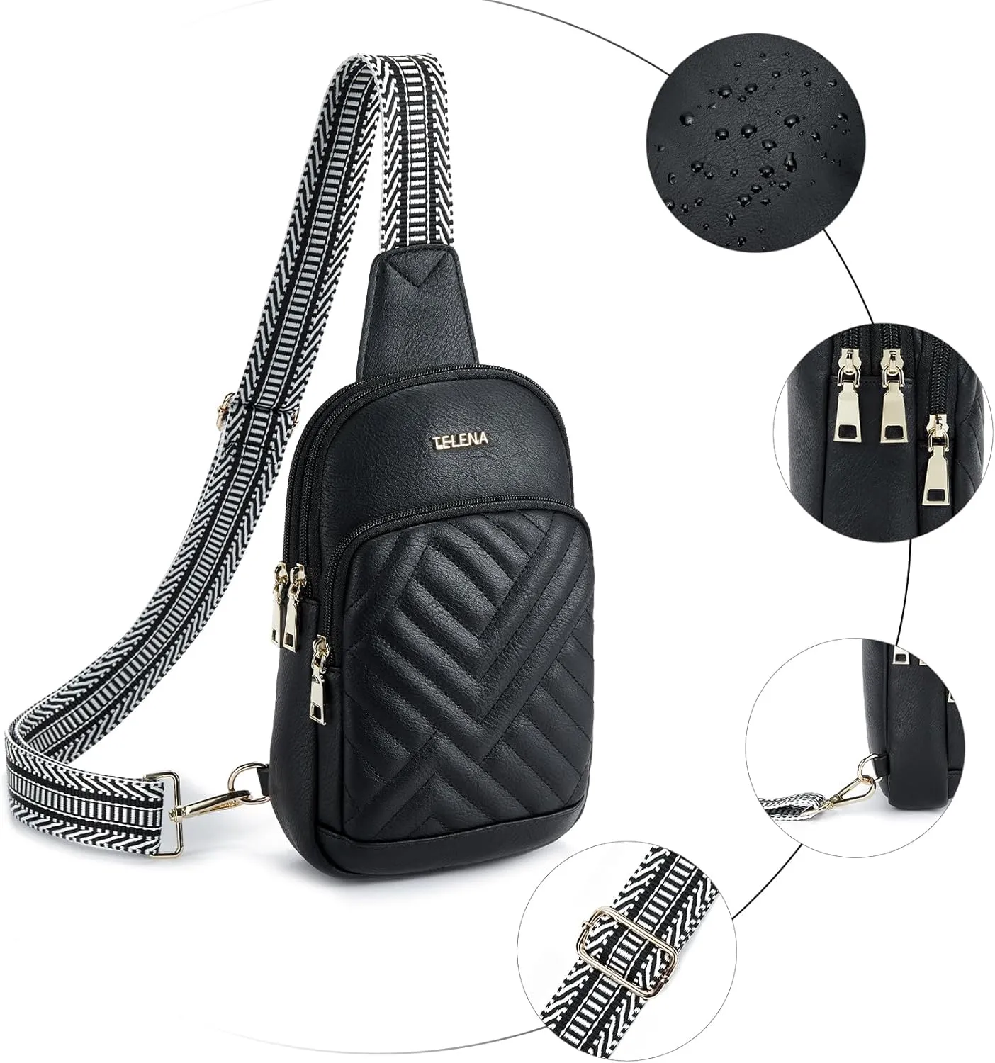 Telena Large Sling Bag Crossbody Bags for Women Fanny Packs Cross Body with Adjustable Strap