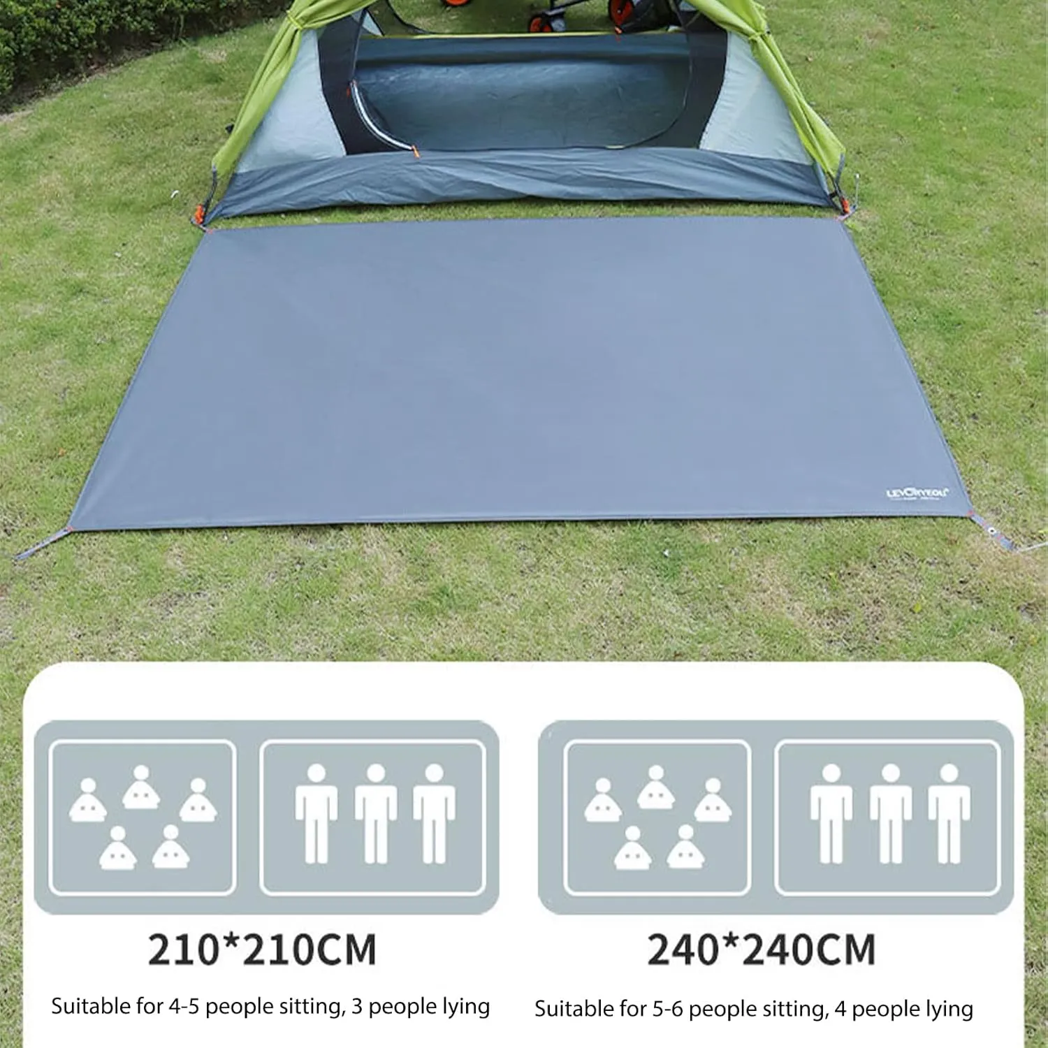 Tent Footprints Outdoor Camping Tent Floor Mat Moisture Proof Ground Sheet 210D Oxford Cloth Ultralight Waterproof Wear-Resistant Multi-Purpose Shading Trap with Tent Stakes
