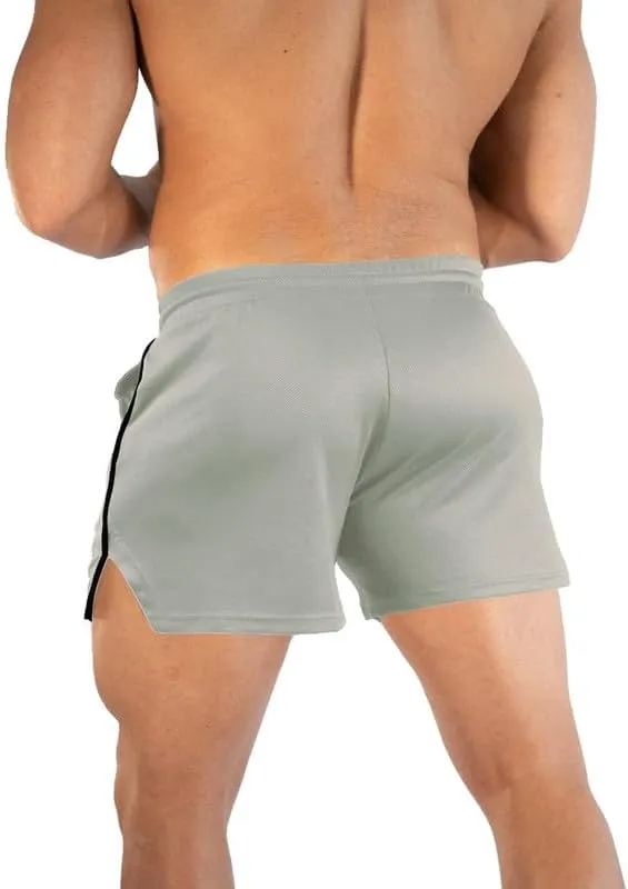 TEZO Mens 5" Gym Workout Shorts Athletic Running Training Quick Dry Short Pants Pockets Lightweight Mesh Activewear