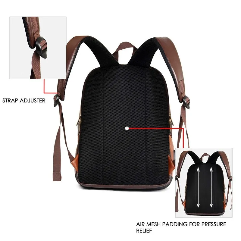 THE CLOWNFISH Havok 22 Liter Laptop Backpack - Water Resistant, USB Port | For Travel & Work | Brown