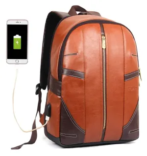 THE CLOWNFISH Havok 22 Liter Laptop Backpack - Water Resistant, USB Port | For Travel & Work | Brown