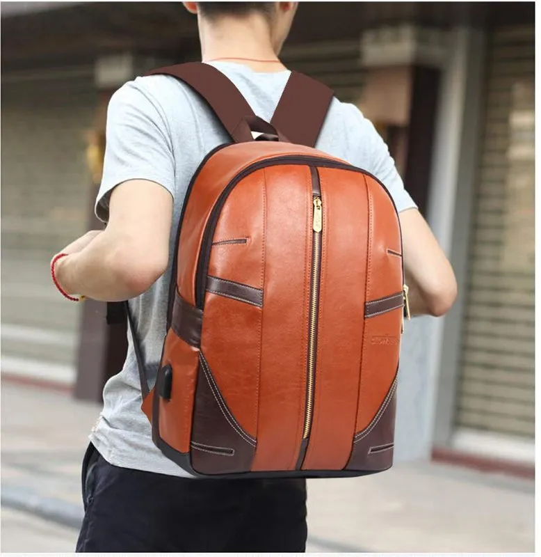 THE CLOWNFISH Havok 22 Liter Laptop Backpack - Water Resistant, USB Port | For Travel & Work | Brown