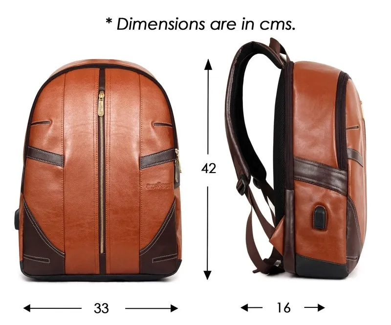 THE CLOWNFISH Havok 22 Liter Laptop Backpack - Water Resistant, USB Port | For Travel & Work | Brown