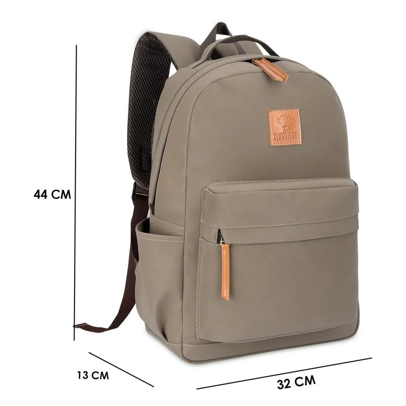 THE CLOWNFISH Techtrek Series Faux Leather 18 Litres Unisex Travel Laptop Backpack for 15.6 inch Laptop (Brown)