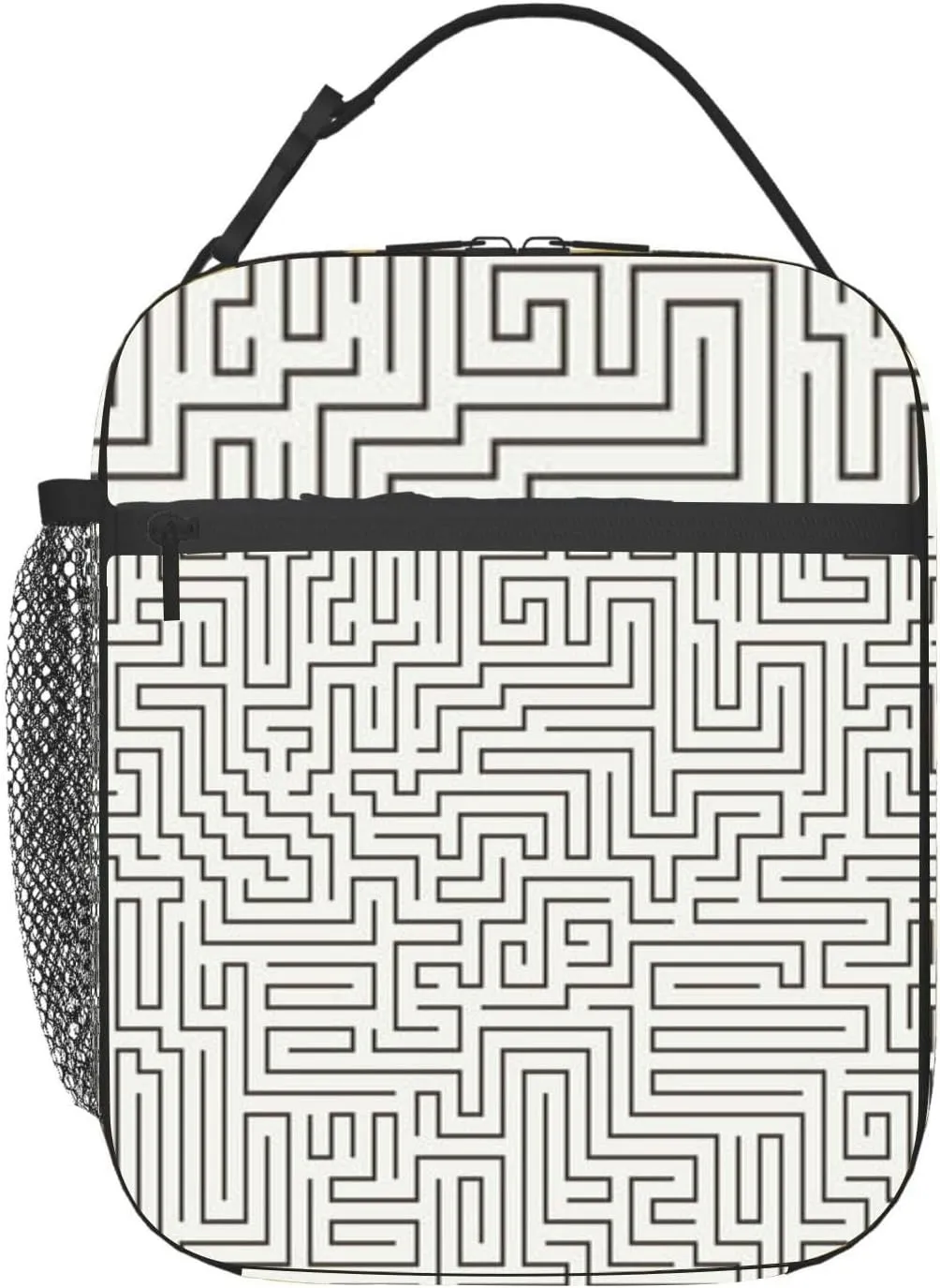the form a labyrinth Insulated Iunch Bag for Men Woman Large Portable Waterproof Reusable Thermal Lunch Box with Pockets for Work Travel Picnic