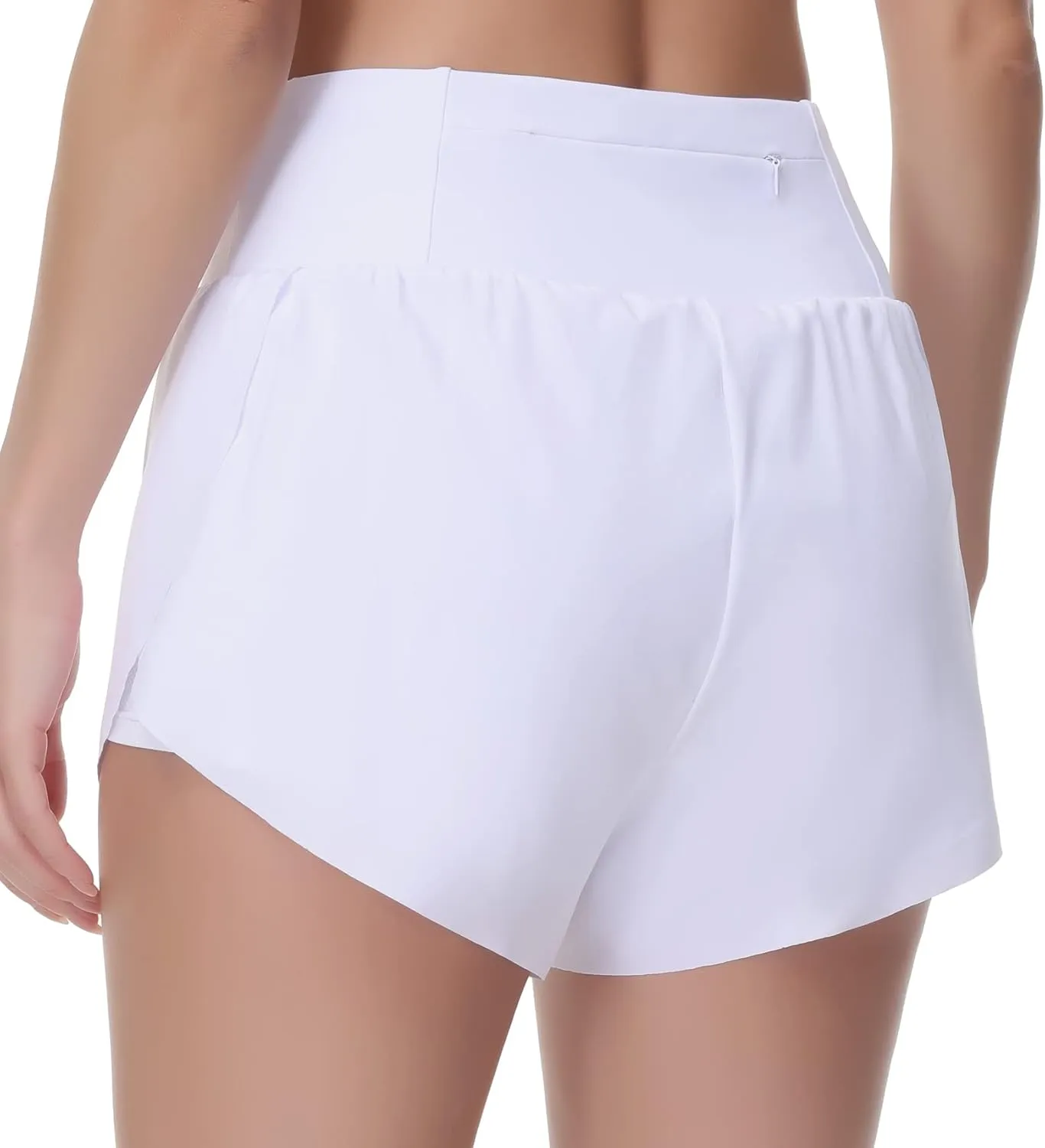 THE GYM PEOPLE Women’s Quick Dry Running Shorts Mesh Liner High Waisted Tennis Workout Shorts Zipper Pockets