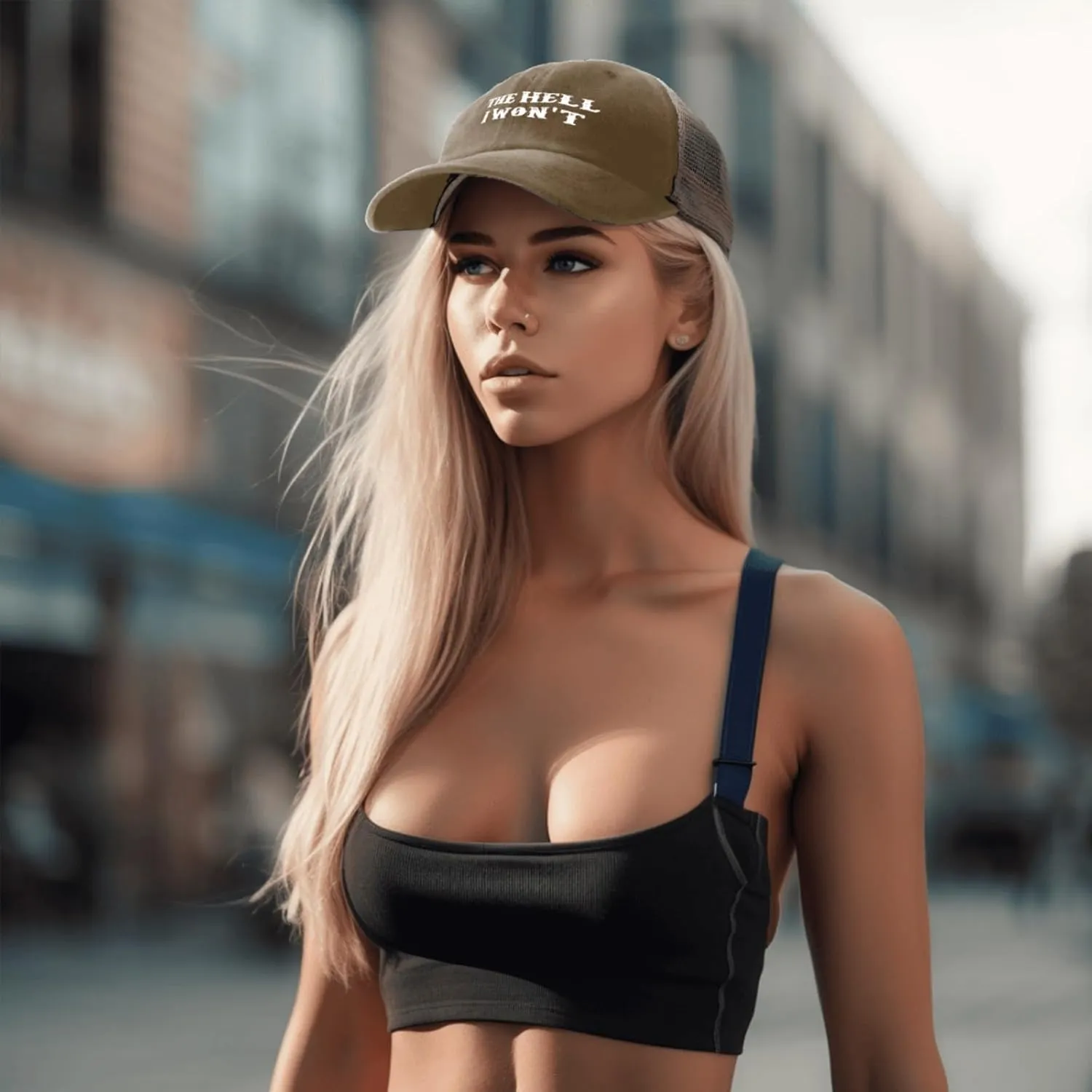 The Hell I Won't Trucker Hat Men Vintage Mesh Cap for Summer