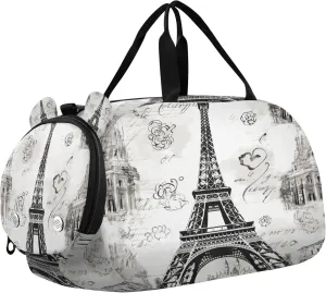 The Paris Tower Kids Overnight Sports Duffel Bags with Shoe Compartment & Wet Pocket Travel Sport Gym Bag for Girls Boys