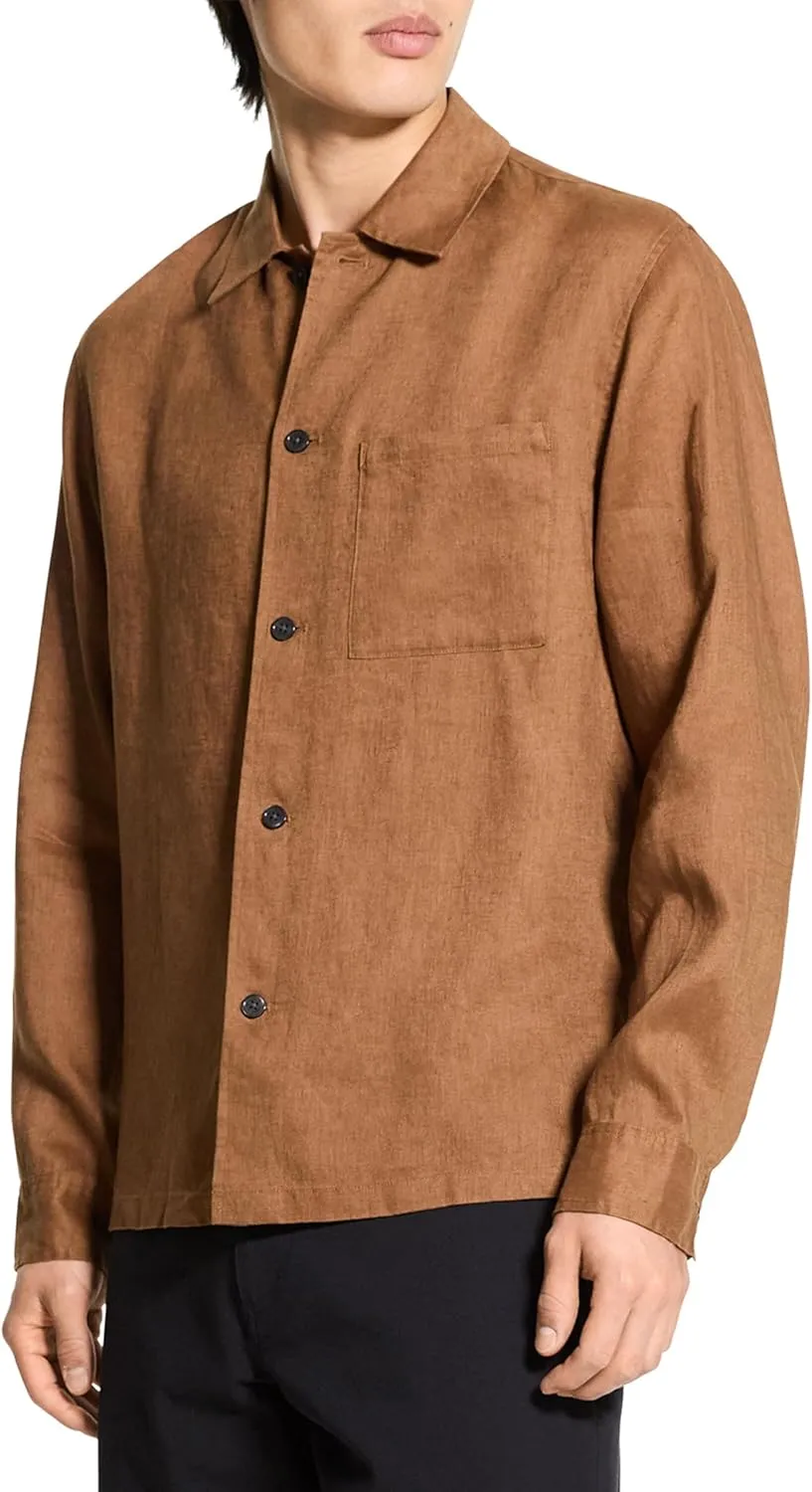 Theory Men's Lt Shirt in Relaxed Linen