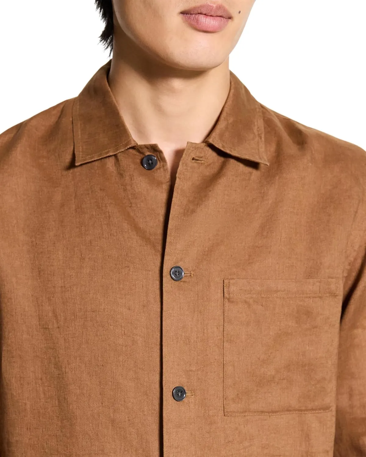 Theory Men's Lt Shirt in Relaxed Linen