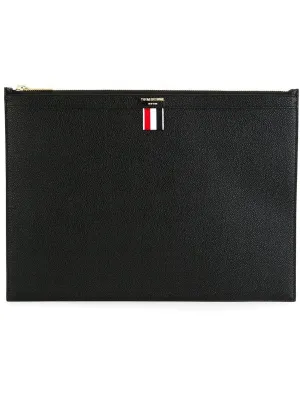 Thom Browne Medium Document Holder In Pebble Grain Leather Bags