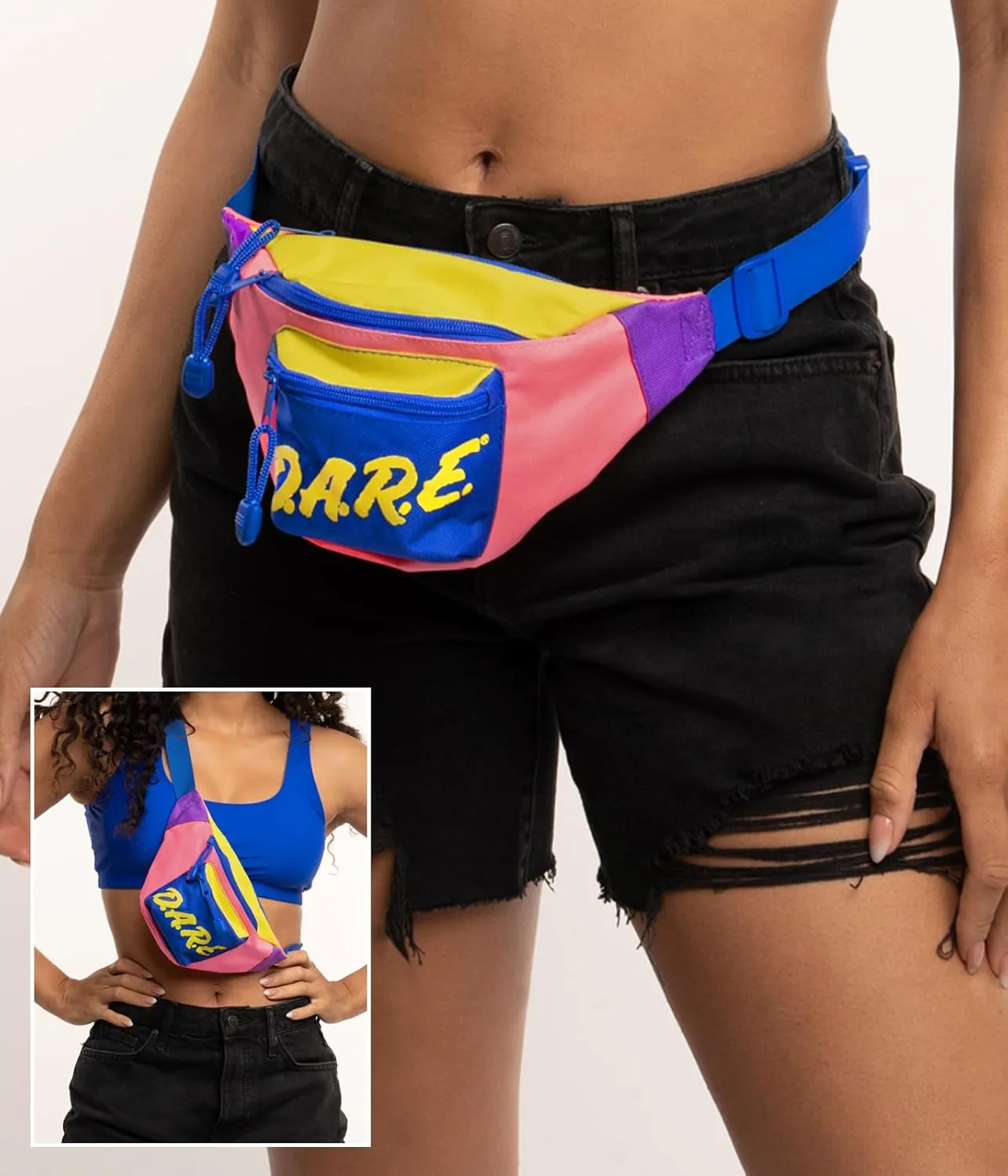 Tipsy Elves Retro DARE Fanny Pack (One Size, Multicolor)